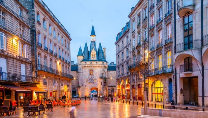 bordeaux at night with lights 