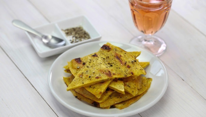 authentic socca flatbread from nice with rose wine