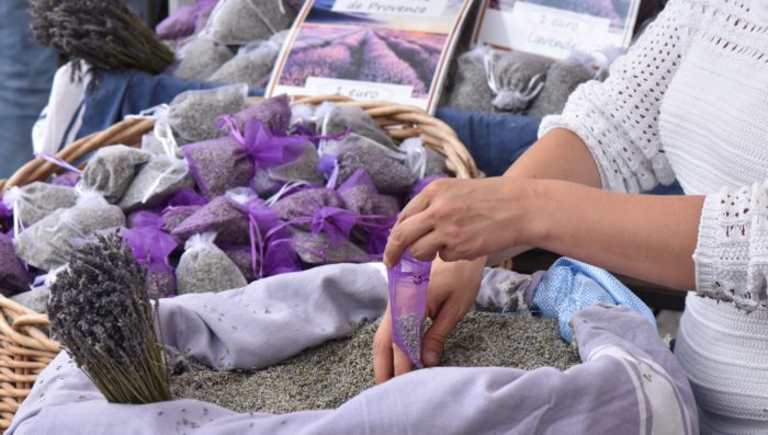 shopping for lavender at market