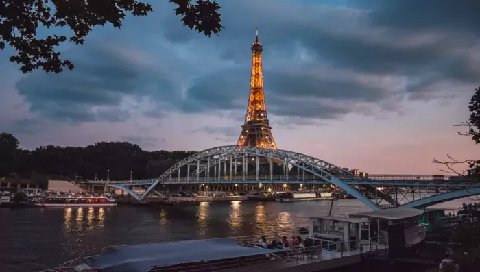 Paris eiffel tower night view